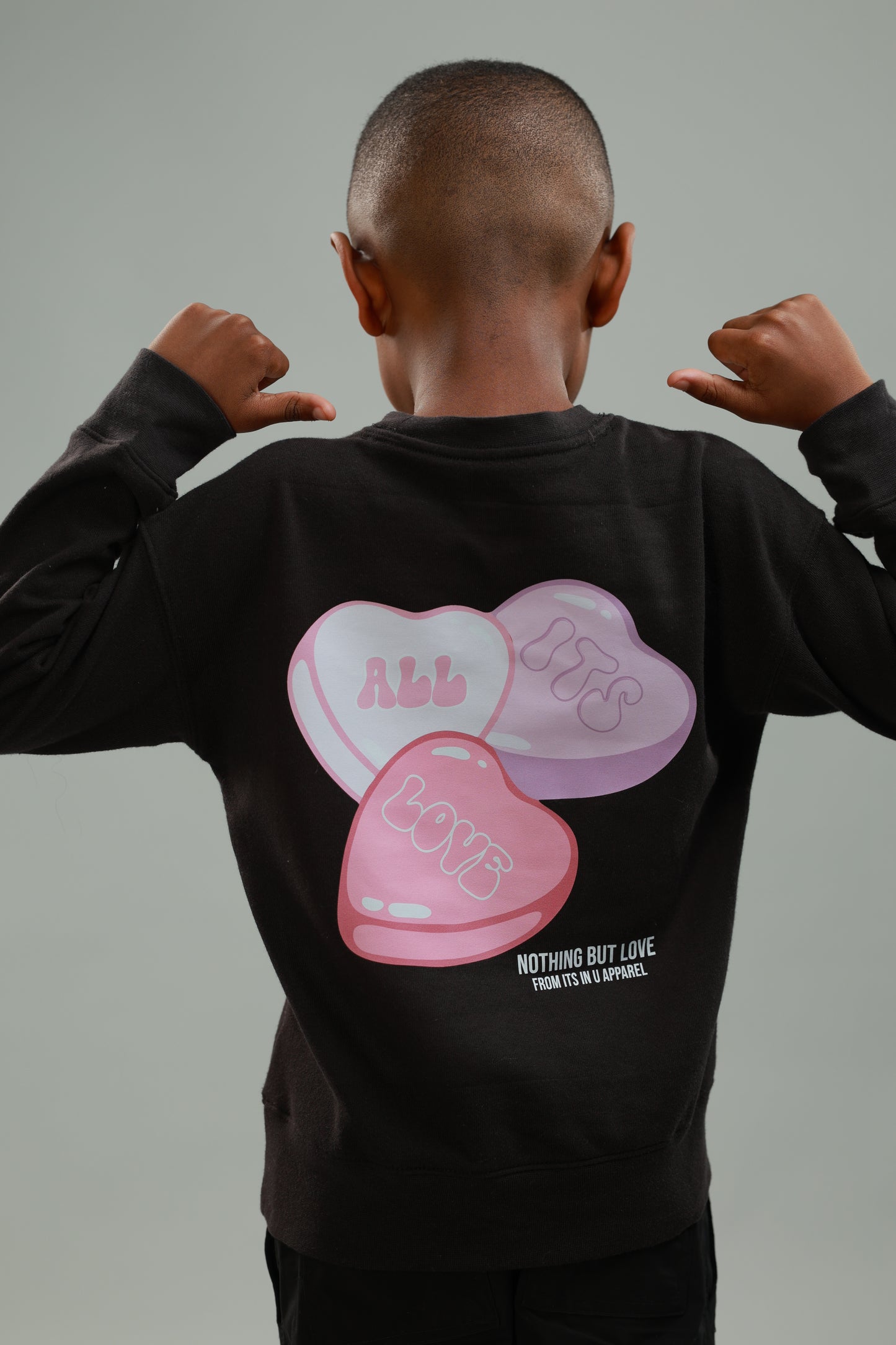 Its All Love Sweatshirt Big Kids (Black)