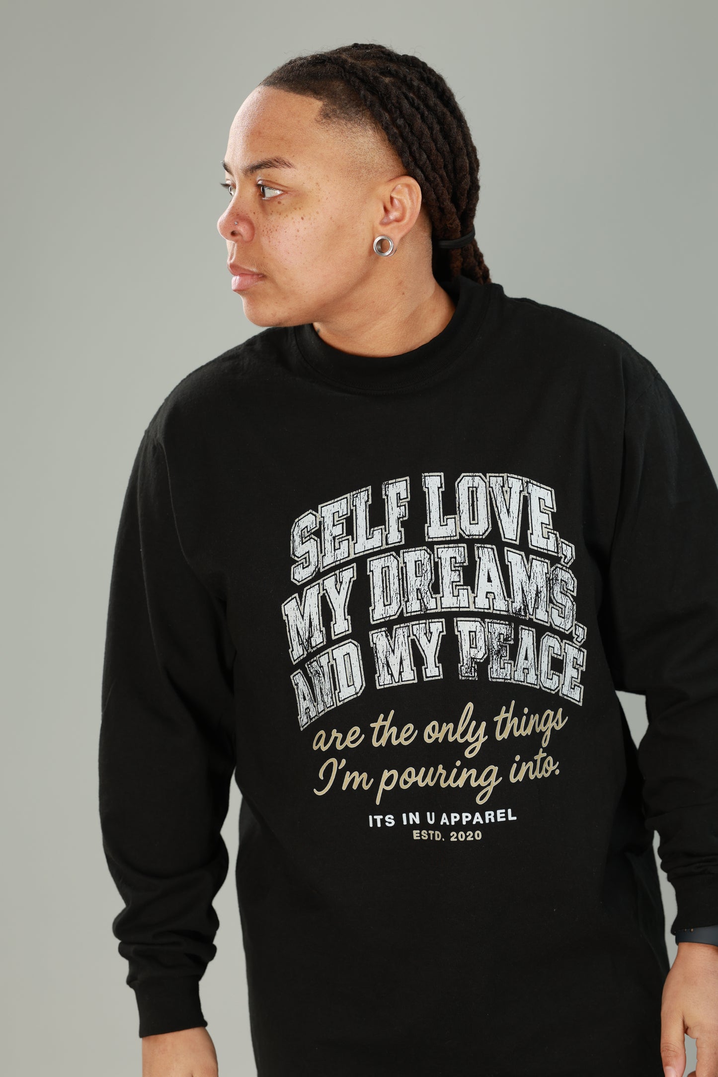 SELF LOVE. MY DREAMS. MY PEACE. Long Sleeve (Black)