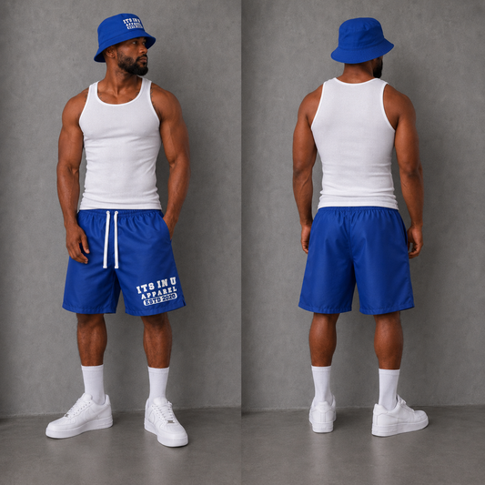 Its In U Apparel Est. Nylon Shorts (Blue)